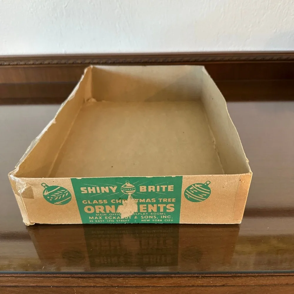 Vintage Shiny Brite Glass Christmas Ornament Box Base Max Eckardt & Sons 13x9x3